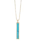 Jennifer Meyer Vertical Turquoise Inlay Bar Necklace