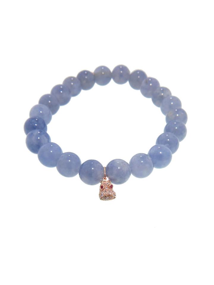 Sydney Evan Diamond Hippo On Round Iolite - Rose Gold