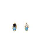 Wwake Two-step Opal And Diamond Earrings
