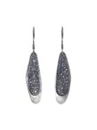 Todd Reed Palladium Drop Earrings With Silver Brilliants