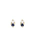 Wwake Two-step Sapphire And White Diamond Earrings
