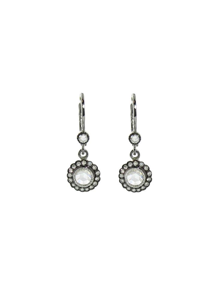 Sethi Couture Rose Cut Diamond Center Drops - Oxidized