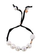 Ginette Ny Pearls And Cotton Bracelet - Black