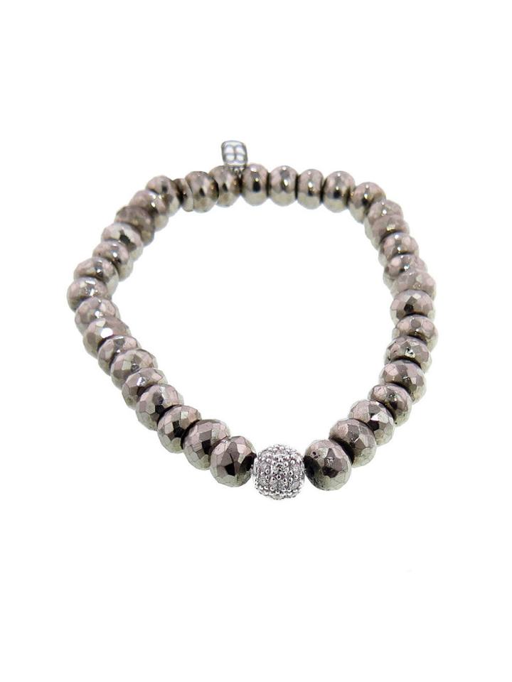 Sydney Evan Pave Bead On Faceted Pyrite - White Gold