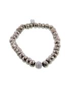 Sydney Evan Pave Bead On Faceted Pyrite - White Gold