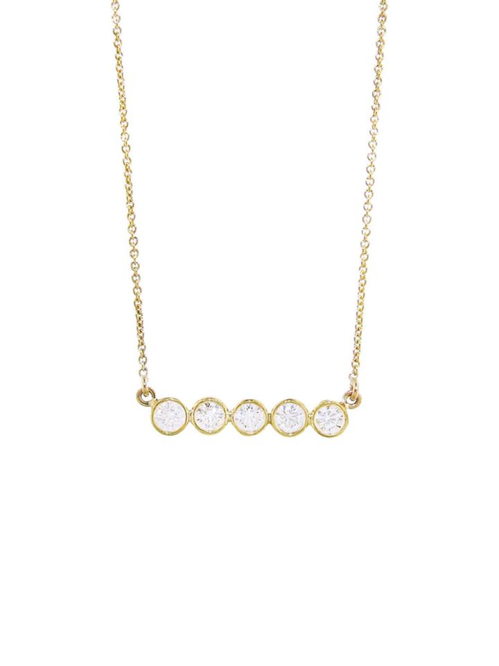 Jennifer Meyer Five Bezel Set Diamond Necklace