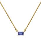 Jemma Wynne Prong Set Tanzanite Pendant On Snake Chain