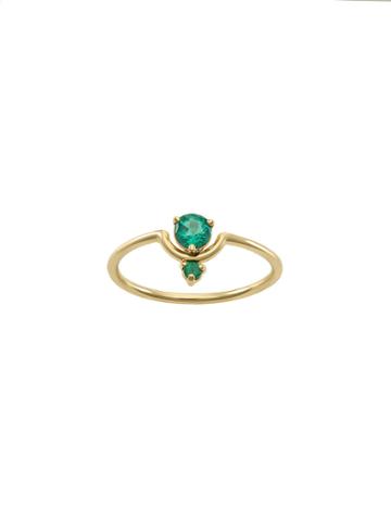 Wwake Nestled Emerald Ring