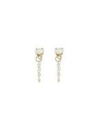 Melissa Joy Manning White Opal And Chain Earrings