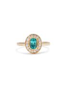 Lori Mclean Oval Paraiba Tourmaline And Diamond Halo Ring
