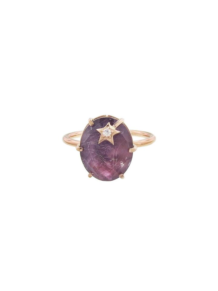 Andrea Fohrman Amythyst And Rutilated Quartz Star Ring - Rose Gold