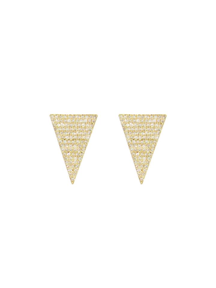 Jennifer Meyer Large Pave Diamond Triangle Studs