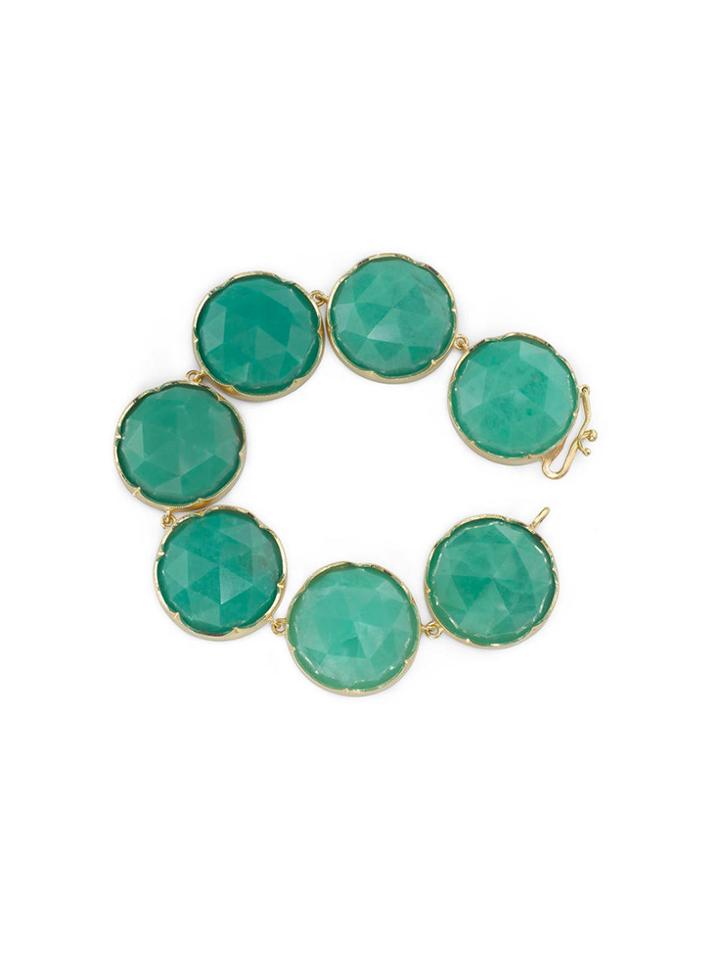 Irene Neuwirth Rose Cut Chrysoprase Bracelet In Yellow Gold