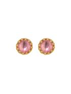 Larkspur & Hawk Small Oliva Post Earrings In Gold - Peach