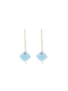 Necessary Stone Long Wire Blue Chalcedony Earrings