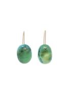 Necessary Stone Oval Turquoise Short Wire Earrings