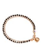 Astley Clarke Black Spinel Little Parcel Friendship Bracelet - Rose Gold