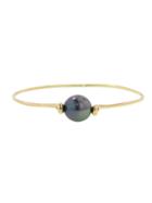 Ten Thousand Things Etruscan Black Pearl Bangle -10 Karat Gold