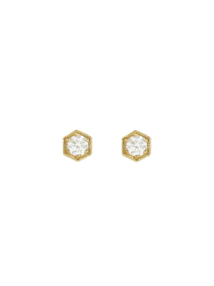 Cathy Waterman Tiny Hexagonal Diamond Studs