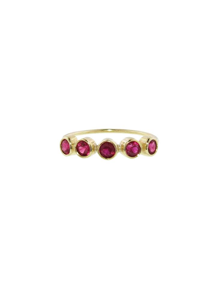 Jennifer Meyer Five Ruby Bezel Ring