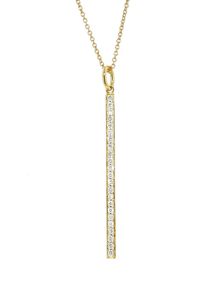Jennifer Meyer Diamond Long Stick Pendant - Yellow Gold