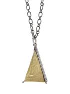 Royal Nomad Triangle Amulet Pendant With Diamonds