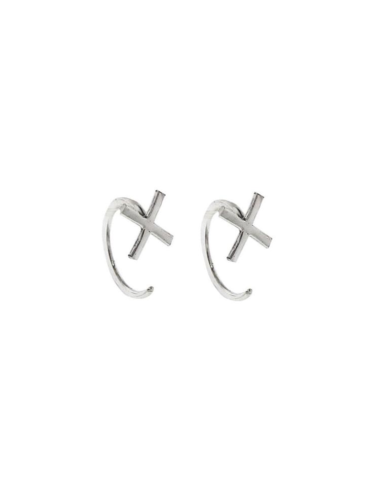 Melissa Joy Manning Sterling Silver X Hug Hoops