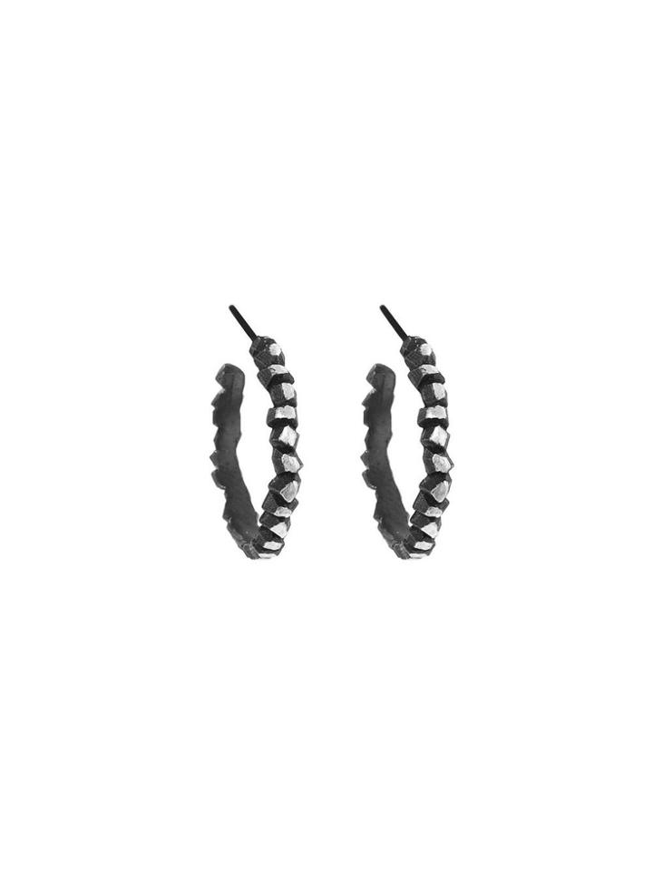 Himatsingka Victoria Wave Hoops - Oxidized Sterling Silver