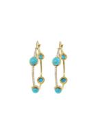 Irene Neuwirth Small Turquoise And Diamond Hoops
