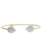 Jemma Wynne Pave Grey Diamond Pear Dome Bangle - Yellow Gold