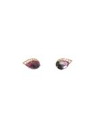 Celine Daoust Watermelon Tourmaline Eye Studs With Five Diamonds