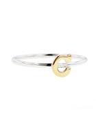 Jane Basch Gold Initial On Sterling Silver Ring - C
