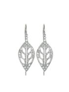 Cathy Waterman Large Leaf Earrings With Diamonds - Platinum