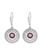 Lucie Campbell Designer Ruby And Diamond Earrings - White Gold