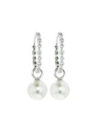 Cathy Waterman Seed Hoops With Pearls - Platinum