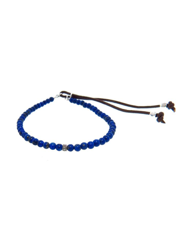 Catherine Michiels Mini Rondelle With Diamond On Lapis Stardust Bracelet