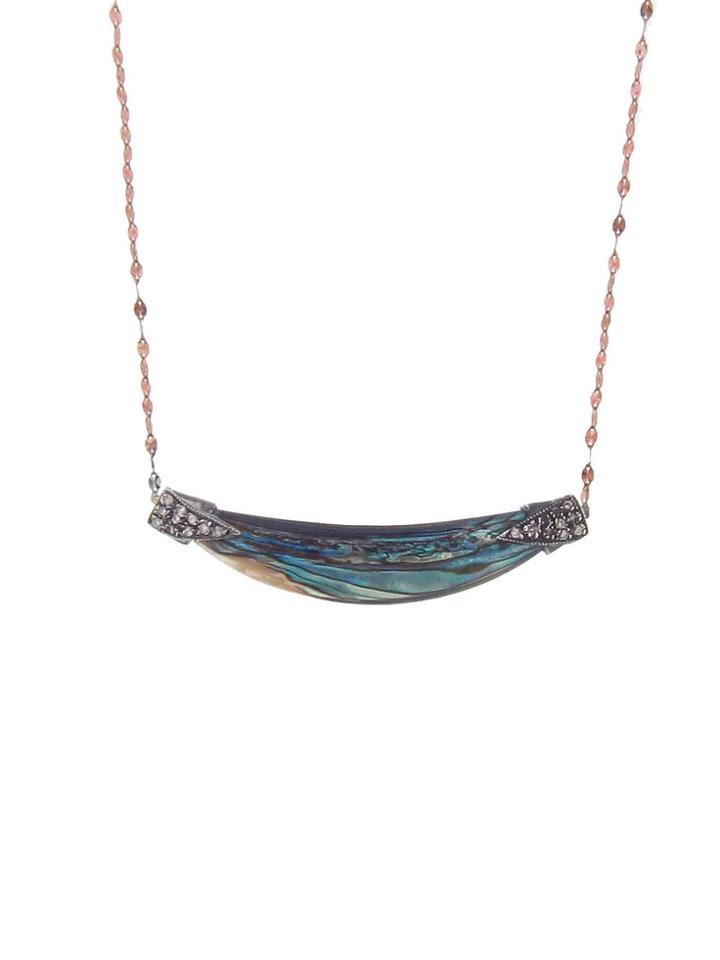 Royal Nomad Abalone Shell Pendant With Diamonds