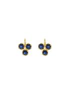 Cathy Waterman Blue Sapphire Triple Hexagonal Earrings