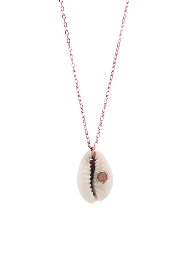 Pascale Monvoisin Cauri Necklace With Opal