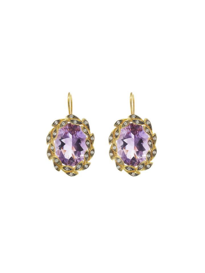 Cathy Waterman Amethyst Wreath Earrings