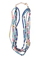 Royal Nomad Multi-strand Yellow And White Sapphire Beaded Necklace