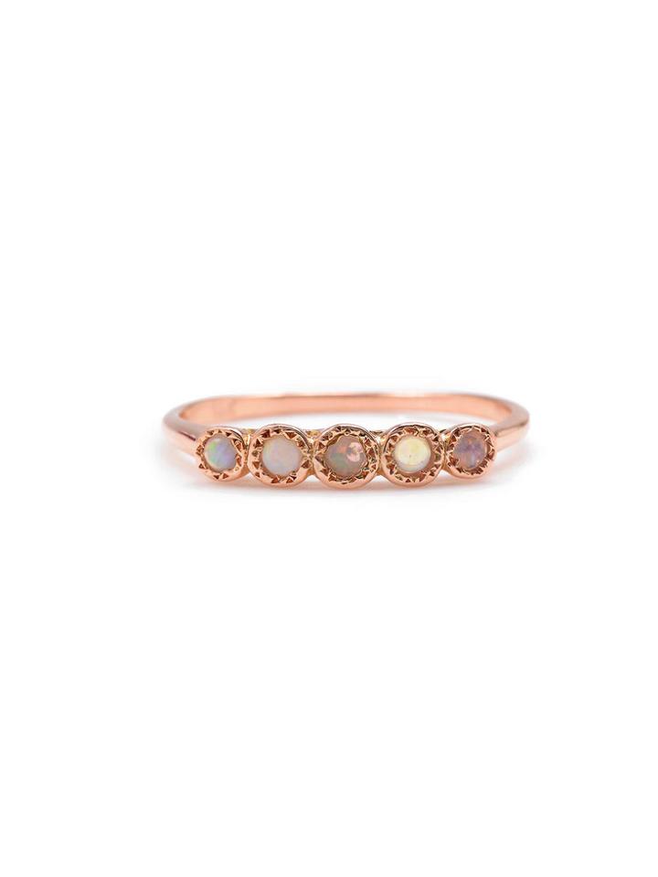Lori Mclean Opal Five Stone Ring - Rose Gold