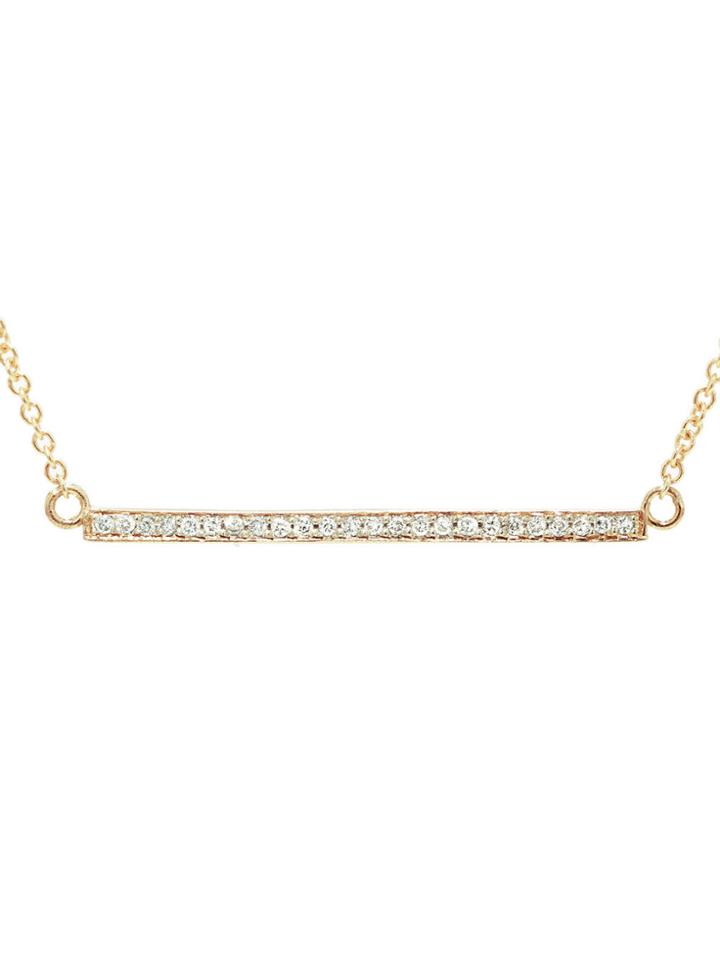 Jennifer Meyer Diamond Stick Necklace - Rose Gold