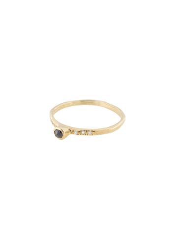 Ariko Small Black Diamond Ring - Yellow Gold