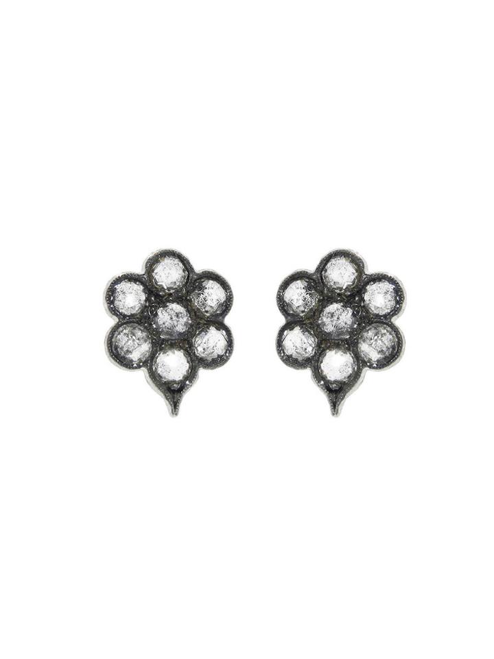 Cathy Waterman Rose Cut Diamond Posts - Designer Platinum Earrings