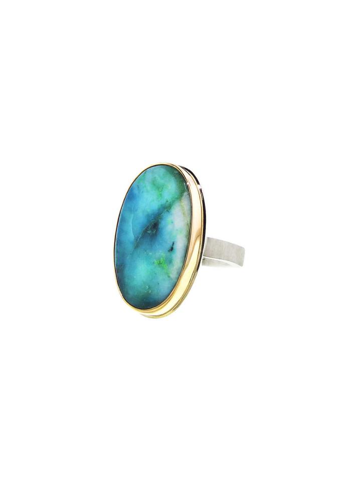 Jamie Joseph Azurite, Malachite, And Chrysocolla Oval Ring