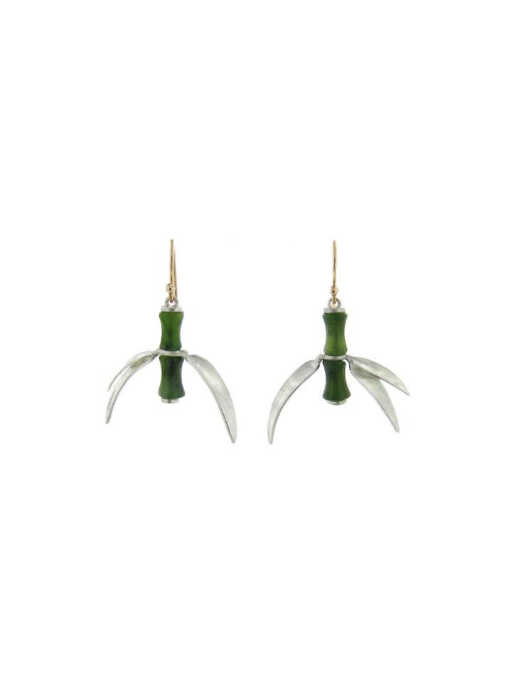 Annette Ferdinandsen Small Curled Jade Bamboo Earrings - Sterling Silver