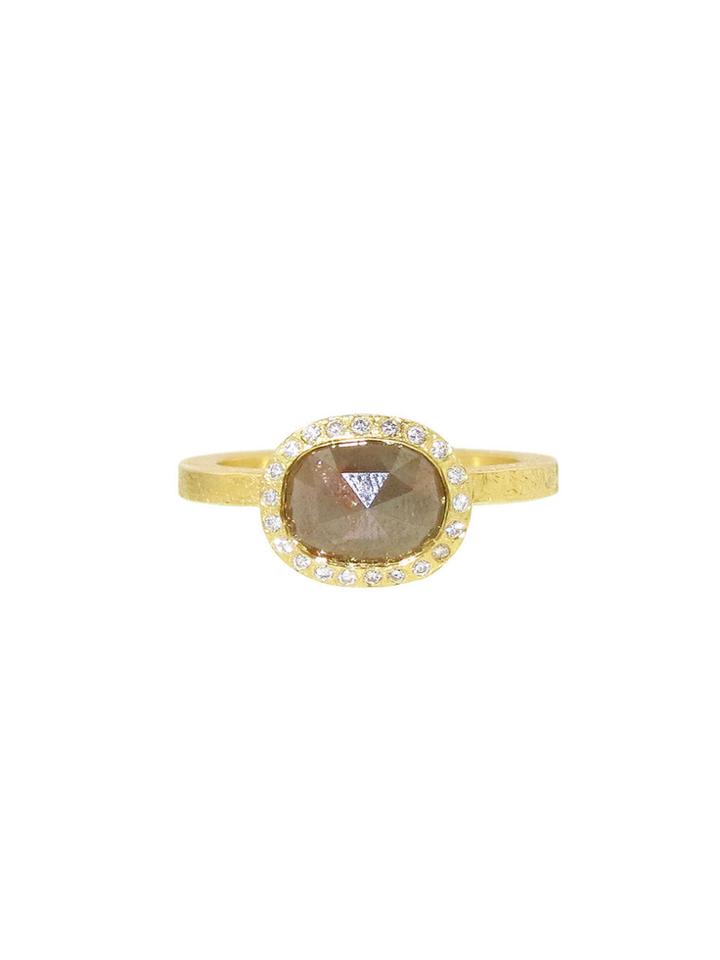 Todd Reed Yellow/green Diamond Solitaire Ring In Yellow Gold