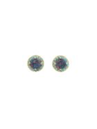 Andrea Fohrman Opal Doublet Studs With Turquoise - Yellow Gold
