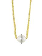 Cathy Waterman Long Yellow Sapphire Strand With South Sea Pearl